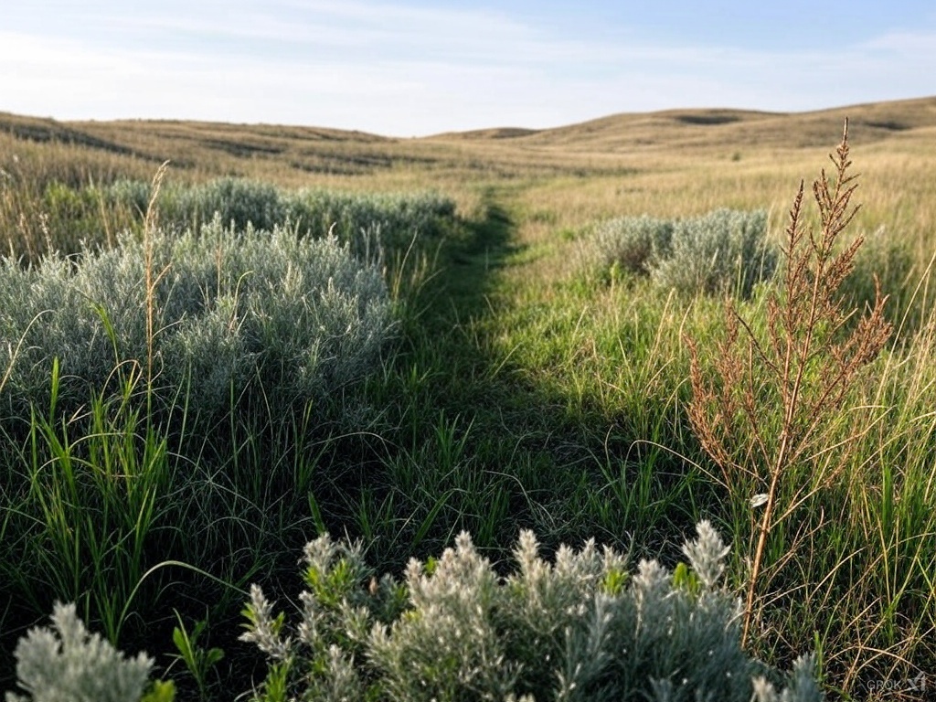 Restored prairie grassland